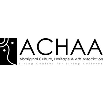 ACHAA logo with stylised figure and Aboriginal Culture, Heritage & Arts Association text.